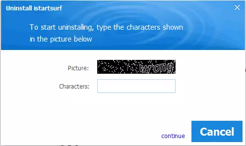 Voer de CAPTCHA in om te verwijderen