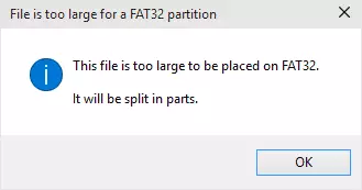 Datoteka je prevelika za FAT32
