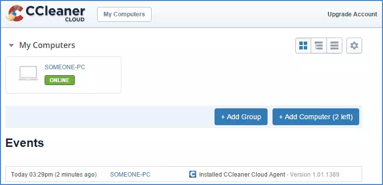 CCleaner Cloud Interface