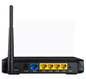Achterzijde van de ASUS RT-N10-router